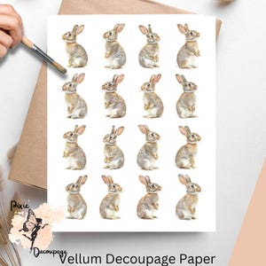 Coniglietto 2, un foglio di carta per decoupage formato lettera USA