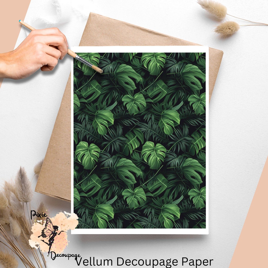 Jungle Leaves Repeat Pattern 1 Decoupage Paper US Letter Etsy