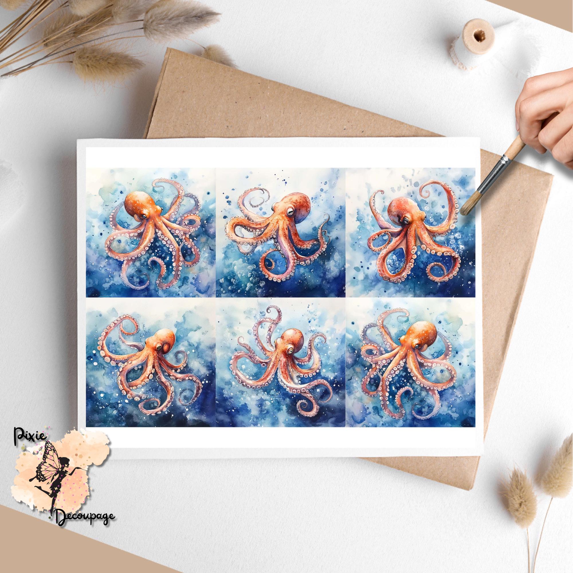 Octopus 2, One Sheet Rice Paper US Letter Size - Etsy