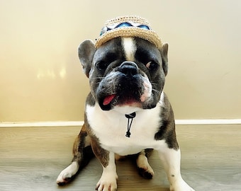 Protect Your French Bulldog from the Sun with Our Adjustable Straw Hats