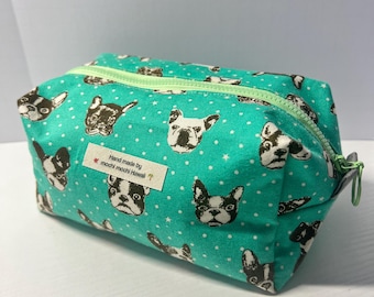 Frenchie Pouch, Pencil Case, Dog Cosmetic Bag, Teacher Pencil Pouch