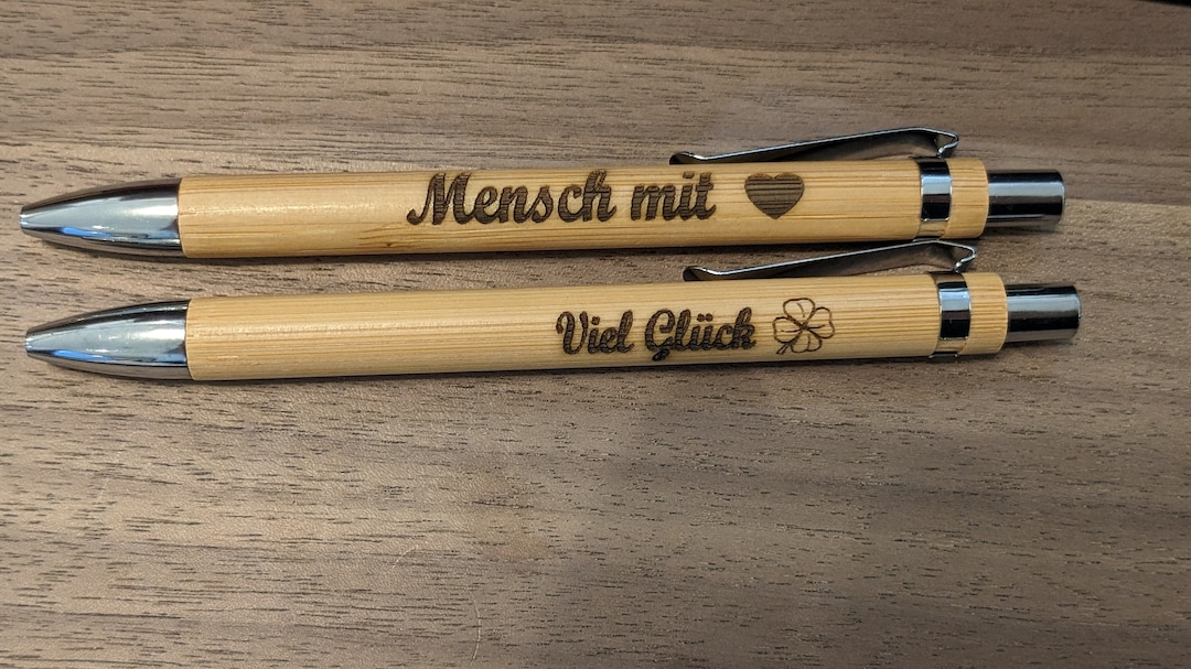 Personalisierter Kugelschreiber – Mit Kostenloser Laser-Gravur Von Namen, Text Oder Logo, Perfekt Als Geschenk (Schwarz)