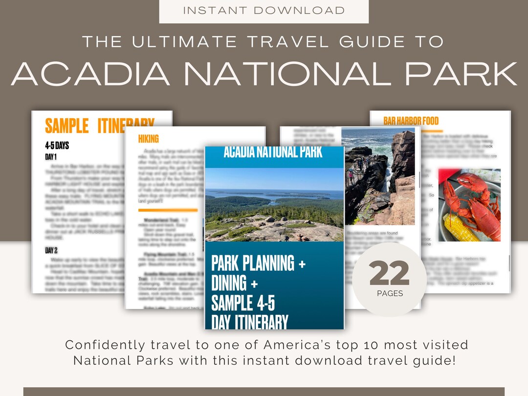 Acadia National Park Travel Guide, Digital Download Travel Guide ...