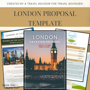 London Travel Agent Proposal Template | Canva Template for Travel Agents | Travel Advisor Proposal Template for London | Proposal Template