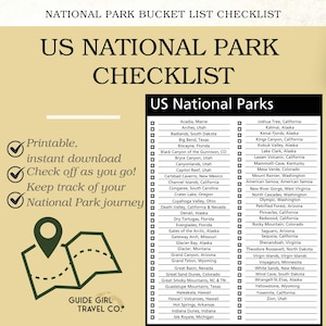 National Park Checklist | US National Parks Travel |National Park Trip Planner | National Park Bucket List | 63 National Park List
