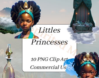 Little Princess PNG Clipart| Black girl PNG Clipart| Black Princess| African American girl| Digital Clipart PNG| Commercial Use