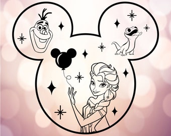 Elsa Svg, Oreilles de souris Svg, Frozen Svg, Pdf Png Engrave Craft DIY Fichier Cricut Design