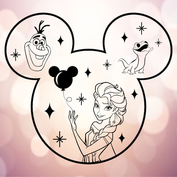 Elsa Svg, Mouse Ears Svg, Frozen Svg, Pdf Png Engrave Craft DIY File Cricut Design