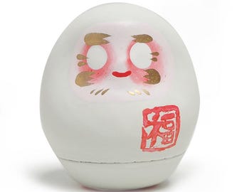Daruma Doll - White (Hope) - Traditional Japanese Wishing Doll
