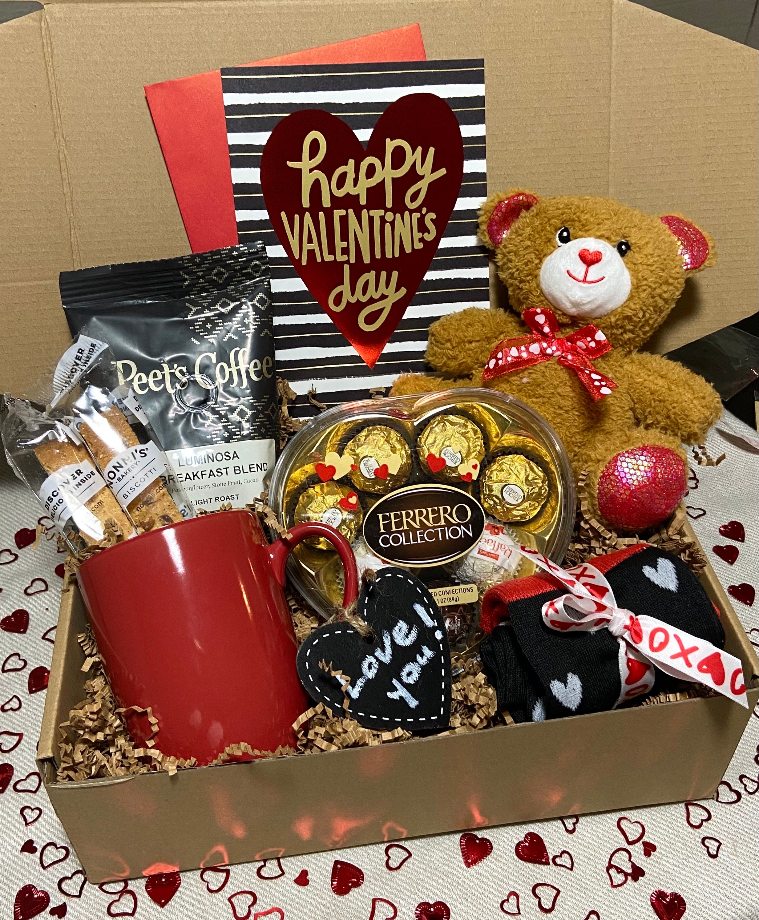 Printed Ribbon  Valentine's Day Gifts For Him : Gift Baskets Make Great  Valentine's Gifts for Men - All the Buzz