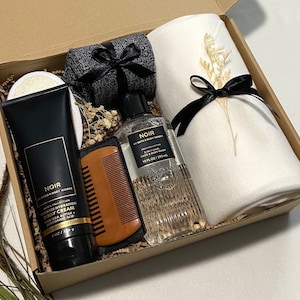 Men’s gift box, Noir gift basket for guy, Graphite Birthday box for him