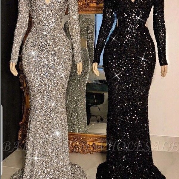 Grey Evening Dress Etsy