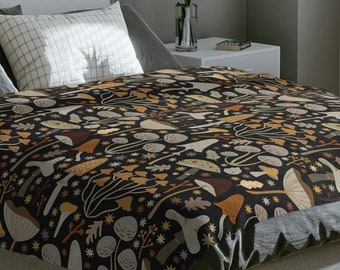 Mushroom Blanket Picnic Blanket Mushroom Lovers Gift Couch Throw Blanket Aesthetic Mushroom Bedding Camping Blanket Mid Century Modern Decor