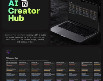 AI Creator Hub Notion Template - The Ultimate Content Creator Toolkit - A Must-Have AI Tools for Creators