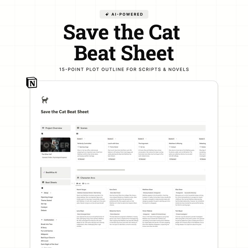 Save The Cat Printable Beat Sheet Save The Cat Printable Beat Sheet