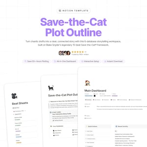 Save-the-Cat Plot Outline Notion Template | Beat-Sheet Story Planner for Novelists & Screenwriters