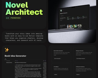 Novel Architect - AI-Driven Writing & Planning Notion Template for Authors - Craft, Structure and Perfect Your Story