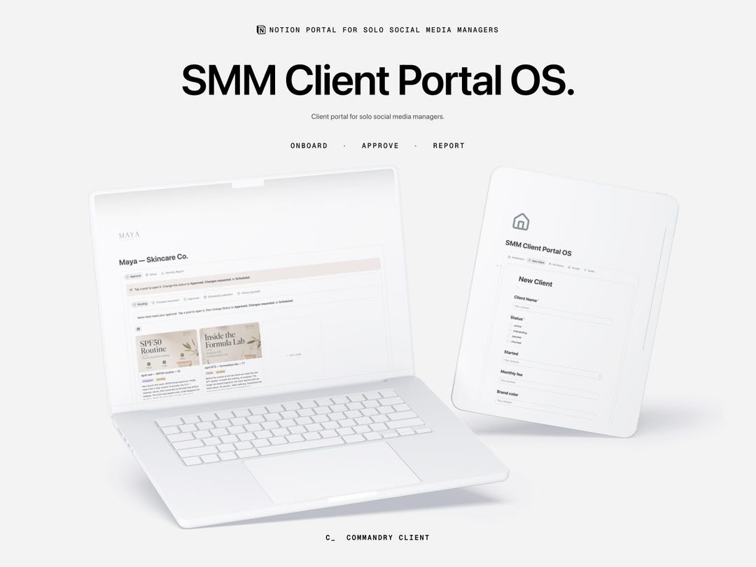 SMM Client Portal OS — Notion Template for Solo Social Media Managers ...