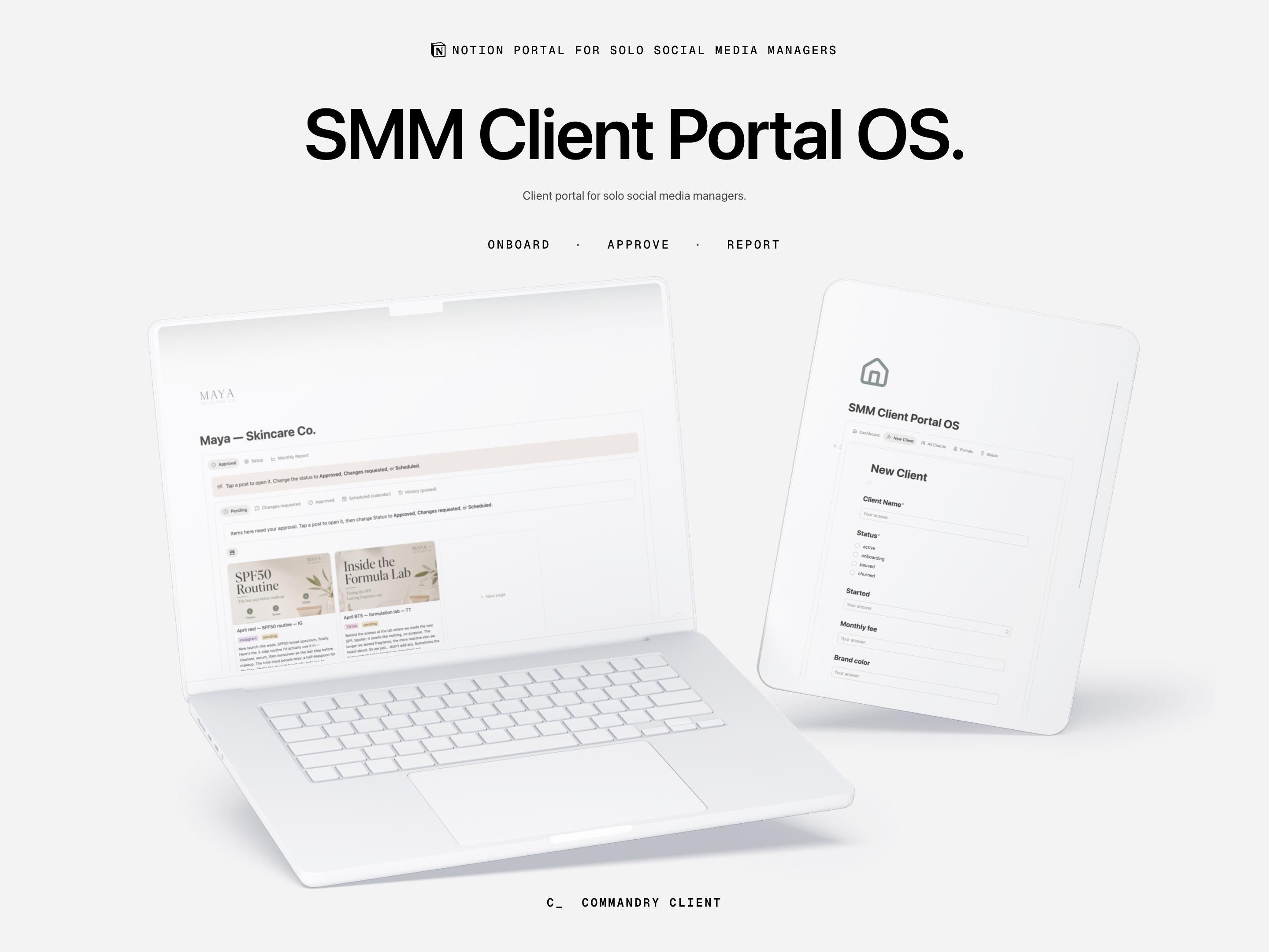 SMM Client Portal OS — Notion Template for Solo Social Media Managers ...