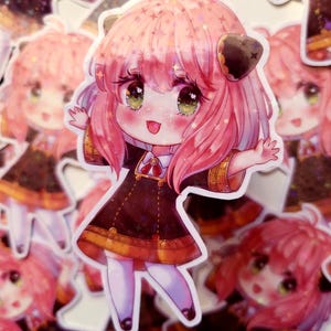 Anya Spy X Family - Sticker holographique en vinyle scintillant | Journal Aufkleber, Sticker agenda, Sticker scrapbooking, Sticker anime