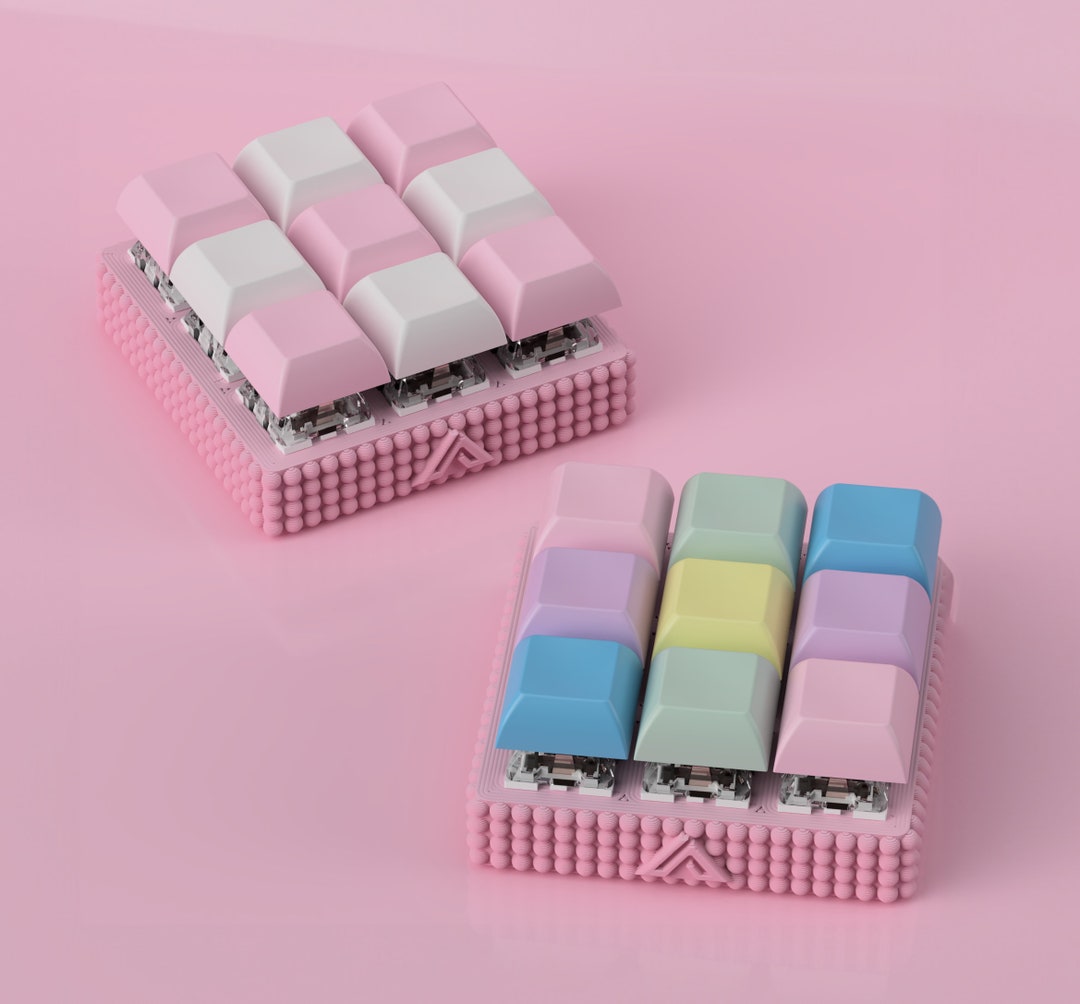 Marshmallow 9 Keys Pad Mechanical Keyboard Fidget Clicker 3D Printed