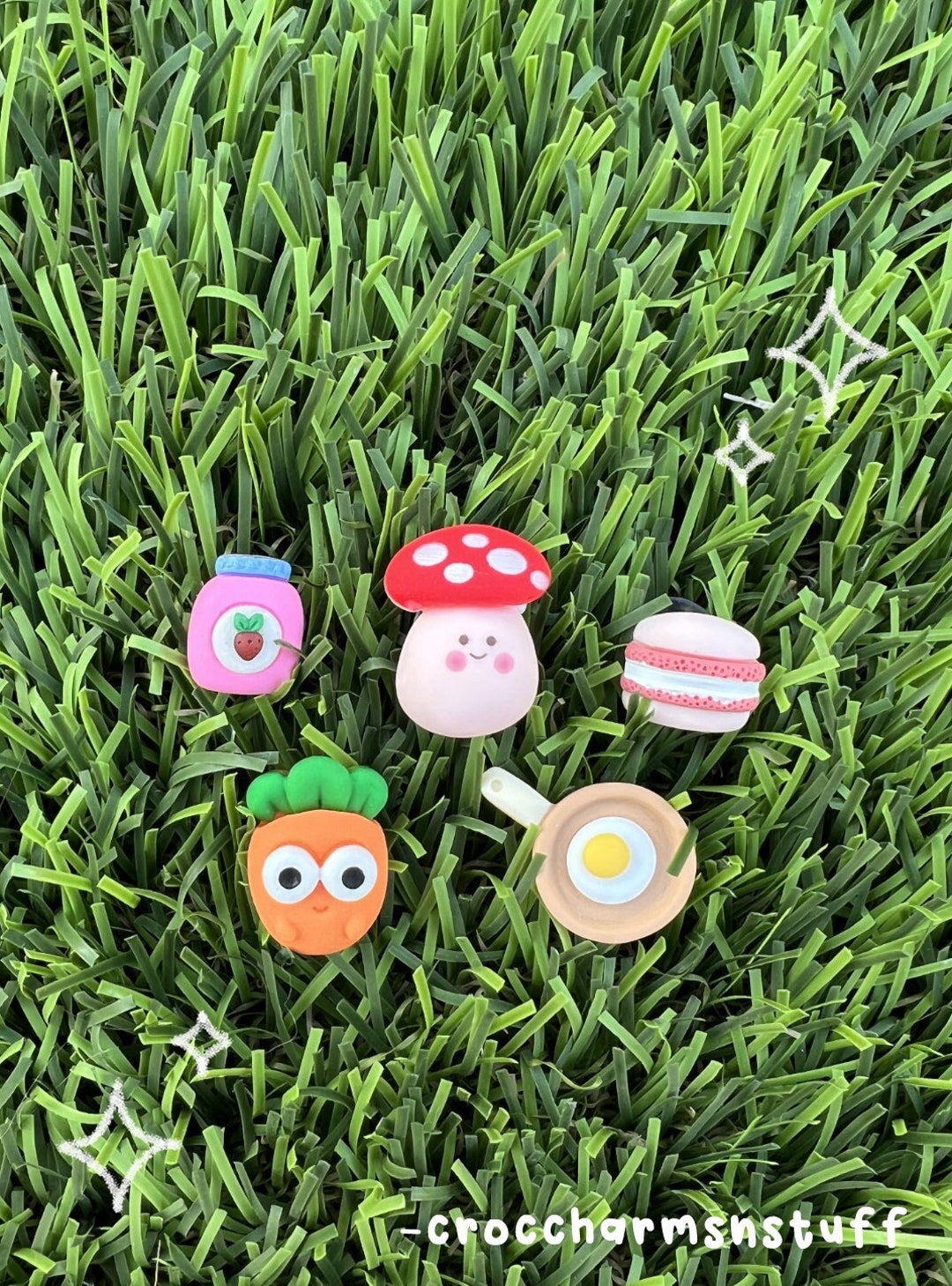 Cute Foodie Croc Charms Mushroom , Carrots, Jam , Egg , Macaroons Etsy