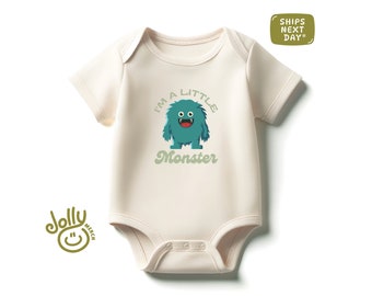 Little Monster Baby Bodysuit, Little Monster Baby Bodysuit, Monster Bodysuit, Little Monster Toddler Shirt, Baby Shower Gift, Retro Kids Tee
