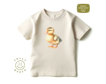 Duckling Toddler Shirt, Cute Natural Kids Shirt, Vintage Tee, Baby Duck Toddler Shirt, Duckling Kids Tee, Cute Duck Graphic Tee, AC-23