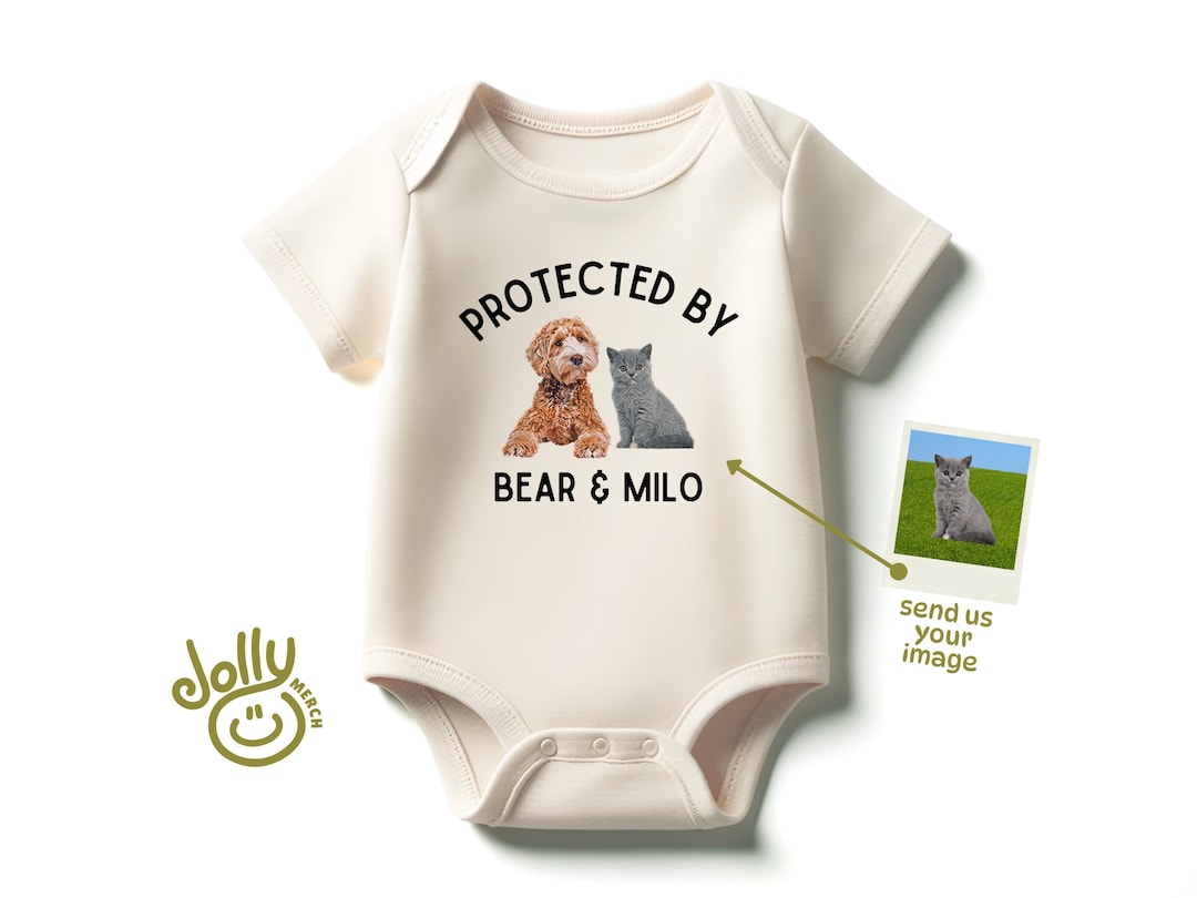 Custom Pet Baby Bodysuit, Personalized Pet Baby Bodysuit, Protected by ...