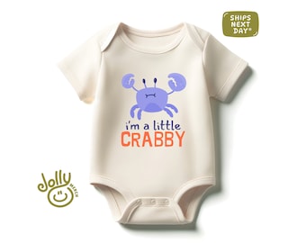 I'm a Little Crabby Baby Bodysuit, Cute Baby Bodysuit, Beach Baby Bodysuit, Little Crabby Toddler Shirt, Baby Shower Gift, Retro Kids Tee
