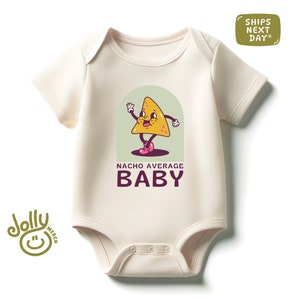 Nacho Average Baby Bodysuit, Funny Baby Bodysuit, Cute Nacho Bodysuit, Little Nacho Toddler Shirt, Baby Shower Gift, Retro Kids Tee