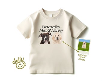 Protected by Pet Toddler Shirt, Custom Dogs and Cats Kids Shirt, Personalized Toddler T-shirt, Customized Kids Tee