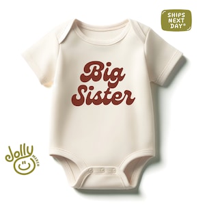 Retro Big Sister Bodysuit, Big Sister Baby Bodysuit, Sibling Bodysuit, Groovy Big Sister Toddler Shirt, New Baby Gift, Newborn Bodysuit