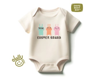 Easter Squad Baby Bodysuit, Easter Baby Bodysuit, Cute Easter Bodysuit, Retro Easter Toddler Shirt, New Baby Gift, Newborn Bodysuit