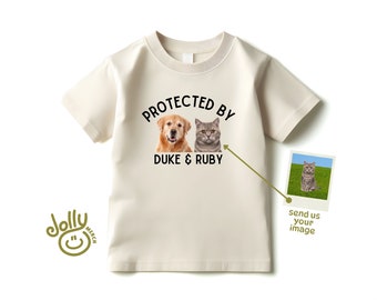 Protected by Pet Toddler Shirt, Custom Dogs and Cats Toddler T-shirt, Protected By Dog, Protected By Cat, Dog Kids Tee, Cat Kids Shirt
