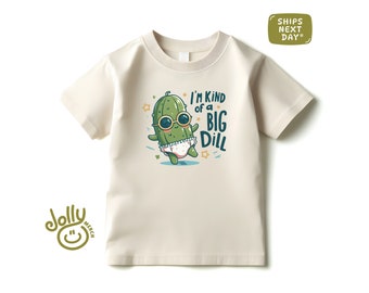 I’m Kind of a Big Dill Kids T-Shirt, Pickle Themed Toddler Tee, Cute Toddler Shirt, Funny Pickle Kids Tee, Humorous Pickle Pun Kids Shirt