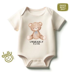 Unbearly Cute Baby Bodysuit, Cute Bear Baby Bodysuit, Teddy Bear Bodysuit, Teddy Bear Toddler Shirt, Baby Shower Gift, Retro Kids Tee