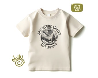 Adventure Awaits Let's Go Find It Toddler Shirt, Adventure Kids Shirt, Nature Themed Toddler Tee, Camping Hiking Outdoor Kids Shirt