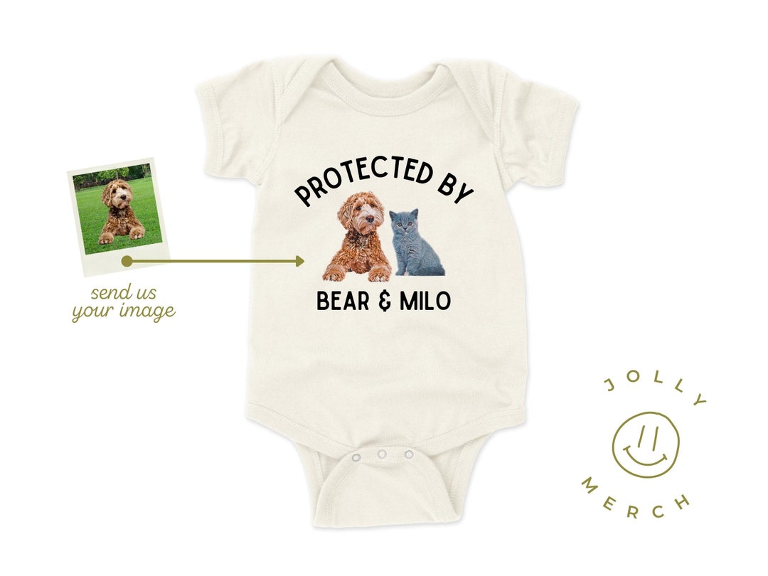Custom Pet Baby Bodysuit, Personalized Pet Baby Bodysuit, Protected by ...