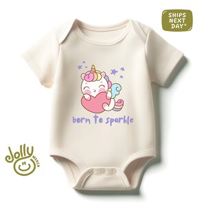 Unicorn Baby Bodysuit, Born to Sparkle Baby Bodysuit, Cute Unicorn Bodysuit, Unicorn Toddler Shirt, Baby Shower Gift, Retro Kids Tee