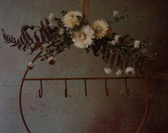 Porte-clés porte-bijoux couronne de fleurs séchées | Fleurs lentes