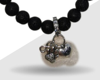 Heart Pendant / Charm / Bead made of 925 sterling silver