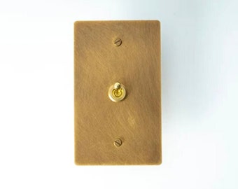 Classic Vintage Inspired Patina Brass Metal Smooth Toggle Light Switch Plate