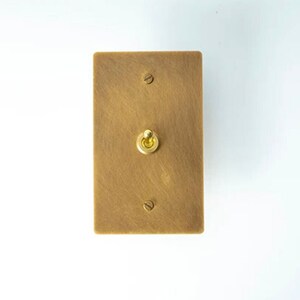 Classic Vintage Inspired Patina Brass Metal Smooth Toggle Light Switch Plate