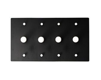 Matte Black With Brushed Nickel Brass Metal Knurled Metal Dimmer Light Switch (4-Gang)
