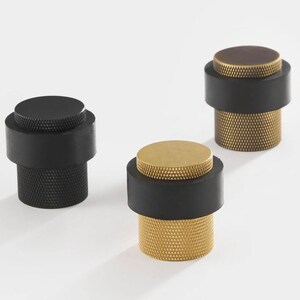 Knurled Brass Door Stop | Metal Rubber Door Stop | Door Knurled Hardware | Brass Gold Door Stopper | Door Stop | Door Stopper