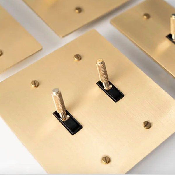 Gold Brass Cross Knurled Design Diamond Cut Pattern Solid Toggle Handle Light Metal Switch 15A Panel American Standard Fit