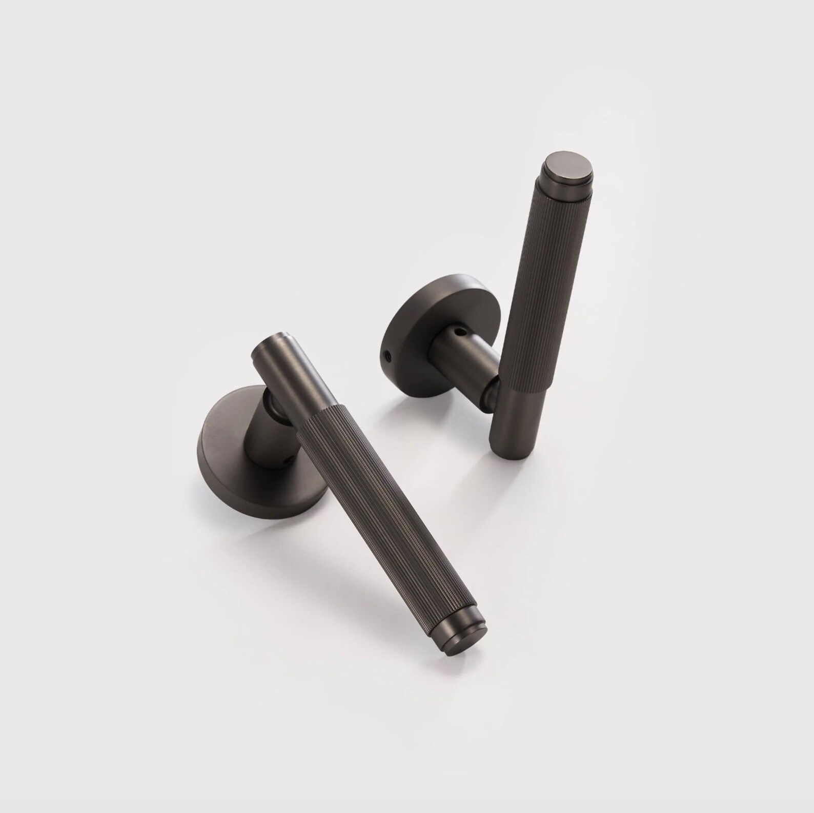 Linear Knurled Solid Brass Door Handle Lever Brass Gold Door Etsy