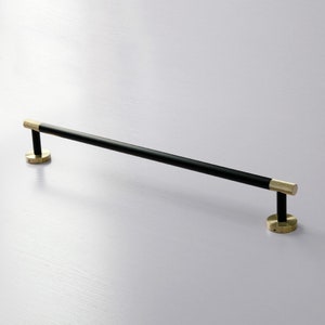 Solid Brass Black With Gold Knurled Towel Bar Bathroom Accessories Hand Towel Handle Ring Decorative Modern Retro Metal Rack Rod Hardware image 3