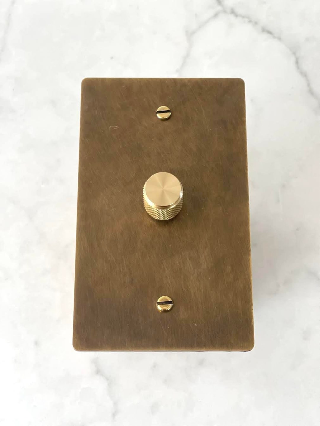 1G Vintage Patina Brass 3way Knurled Dimmer Light Switch Etsy